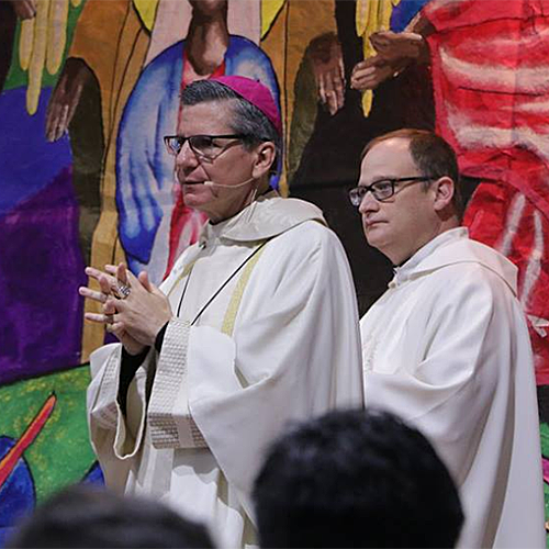 Archbishop Gustavo with Fr. Sean Downing CCHS 12.17