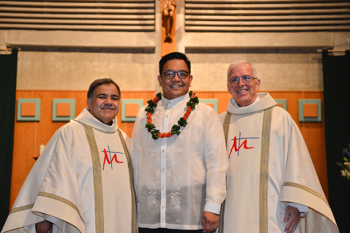 Brother Allen Pacquing Perpetual Vow's Fr. Oscar Vasquez, Bro. Allen Pacquing and Fr. Tim Kenney | Photo Credit: Robin Jerstad
